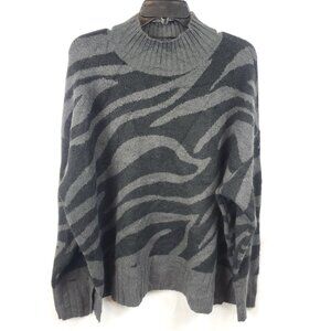 The Limited Grey Black Lng Slv Zebra Print Super Soft Comfy Sweater Sz XL